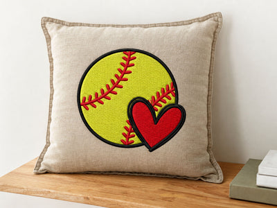 Softball Heart Embroidery Design, Sports Ball Embroidery, Girls Softball Machine Embroidery File, Team Mom Embroidery Gift Embroidery/Applique DESIGNS DesignDestine 
