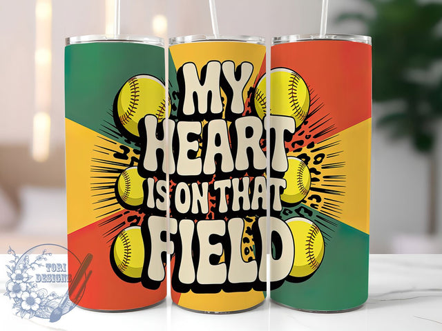 Softball Heart Field Tumbler Wrap, Baseball Field Wrap, 20oz Sports Lover Design, Player Quote Sublimation, Game Day Tumbler Gift, Custom Softball Wrap, Field of Dreams Tumbler Sublimation ToriDesigns 