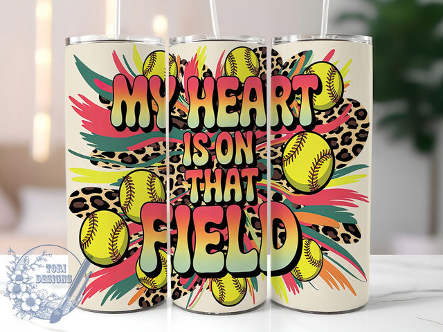 Softball Heart Field Tumbler Wrap, Baseball Field Wrap, 20oz Sports Lover Design, Player Quote Sublimation, Game Day Tumbler Gift, Custom Softball Wrap, Field of Dreams Tumbler Sublimation ToriDesigns 