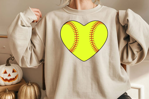 Softball Heart Svg, Baseball Svg, Red Stitch, Softball Cheer Mom Shirt, Doodle Heart SVG DesignDestine 