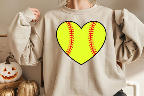 Softball Heart Svg, Baseball Svg, Red Stitch, Softball Cheer Mom Shirt, Doodle Heart SVG DesignDestine 