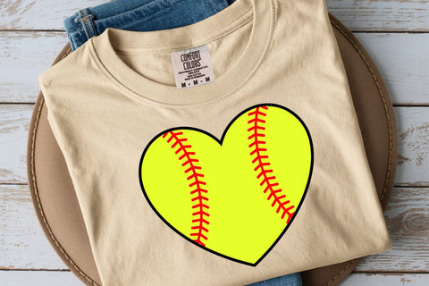 Softball Heart Svg, Baseball Svg, Red Stitch, Softball Cheer Mom Shirt, Doodle Heart SVG DesignDestine 
