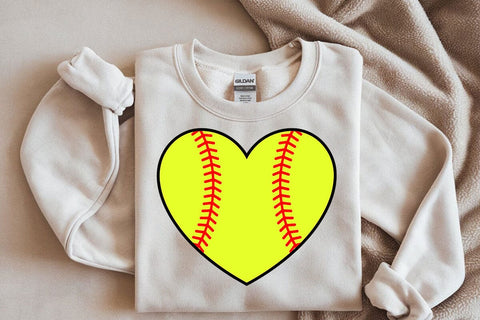 Softball Heart Svg, Baseball Svg, Red Stitch, Softball Cheer Mom Shirt, Doodle Heart SVG DesignDestine 