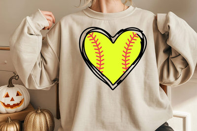 Softball Heart Svg, Baseball Svg, Red Stitch, Softball Cheer Mom Shirt, Doodle Heart SVG DesignDestine 