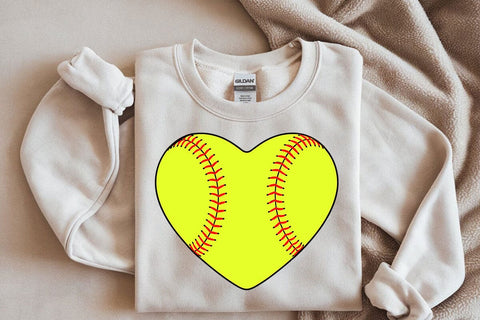 Softball Heart Svg, Baseball Svg, Red Stitch, Softball Cheer Mom Shirt, Doodle Heart SVG DesignDestine 