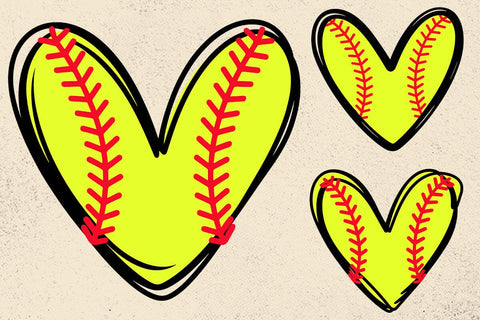 Softball Heart Svg, Baseball Svg, Red Stitch, Softball Cheer Mom Shirt, Doodle Heart SVG DesignDestine 