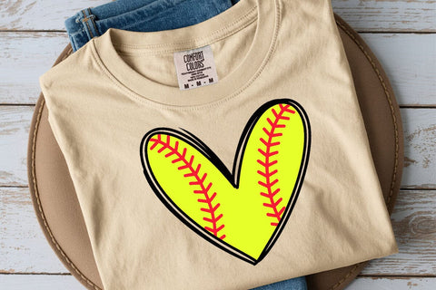 Softball Heart Svg, Baseball Svg, Red Stitch, Softball Cheer Mom Shirt SVG DesignDestine 