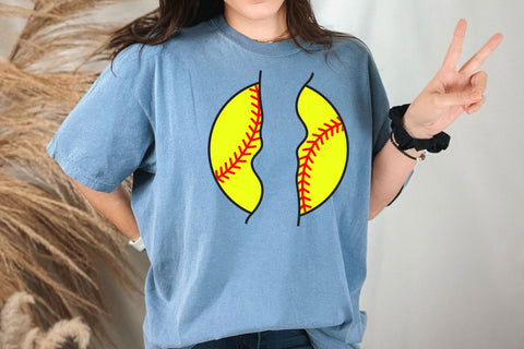 Softball Heart Svg, Red Stitch Svg, Softball T-shirt, Cheer Mom Svg, Game Day Vibes Svg SVG DesignDestine 