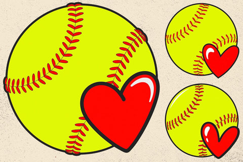 Softball Heart Svg, Red Stitch Svg, Softball T-shirt, Cheer Mom Svg, Game Day Vibes Svg SVG DesignDestine 