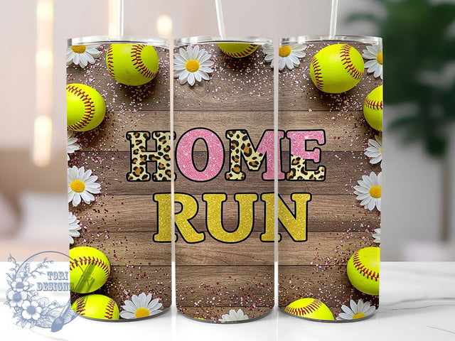 Softball Home Run Game Day Tumbler, Baseball Game Day Gift, Home Run Hitter Design, Dugout Celebration Wrap, Softball MVP Sublimation, Sports Fan Tumbler, Championship Game Present Sublimation ToriDesigns 