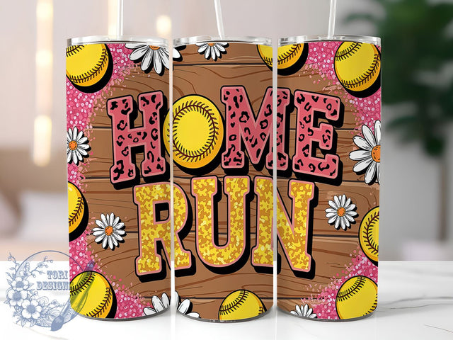 Softball Home Run Game Day Tumbler, Baseball Game Day Gift, Home Run Hitter Design, Dugout Celebration Wrap, Softball MVP Sublimation, Sports Fan Tumbler, Championship Game Present Sublimation ToriDesigns 