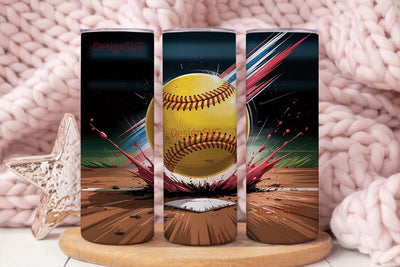 Softball Impact 20oz Tumbler Wrap Sublimation DesignSVG 