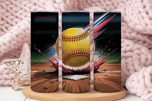 Softball Impact 20oz Tumbler Wrap Sublimation DesignSVG 