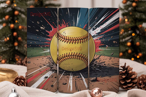 Softball Impact 20oz Tumbler Wrap Sublimation DesignSVG 