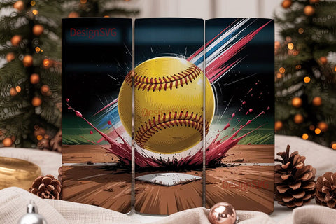 Softball Impact 20oz Tumbler Wrap Sublimation DesignSVG 