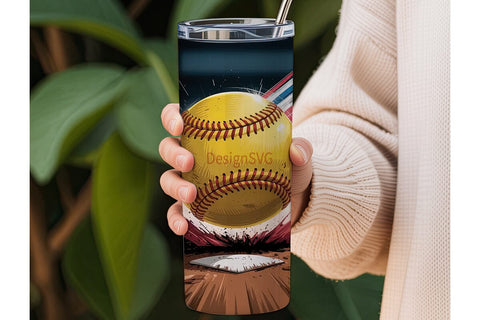 Softball Impact 20oz Tumbler Wrap Sublimation DesignSVG 
