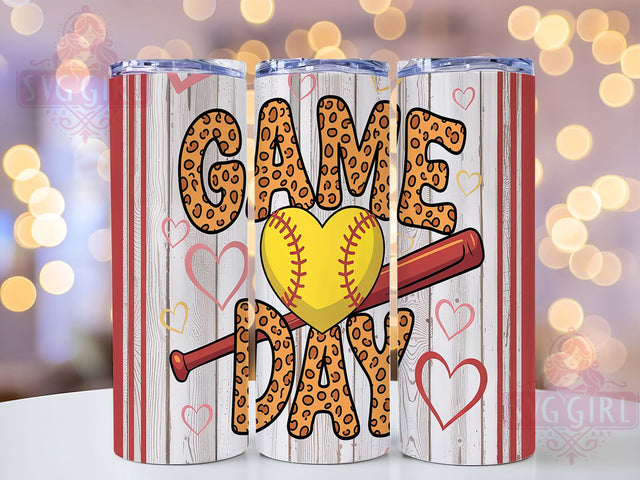 Softball Leopard Game Day Tumbler Wrap, Game Day Animal Print, 20oz Cheetah Sports Wrap, Player Spirit Tumbler, Team Leopard Sublimation, Competitive Softball Gift, Dugout Chic Tumbler Design Sublimation SvggirlplusArt 