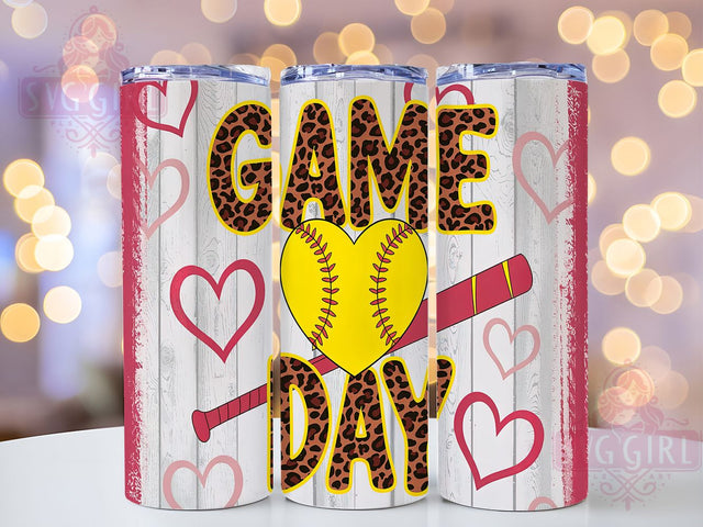 Softball Leopard Game Day Tumbler Wrap, Game Day Animal Print, 20oz Cheetah Sports Wrap, Player Spirit Tumbler, Team Leopard Sublimation, Competitive Softball Gift, Dugout Chic Tumbler Design Sublimation SvggirlplusArt 