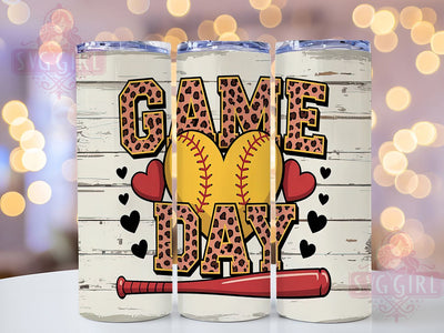 Softball Leopard Game Day Tumbler Wrap, Game Day Animal Print, 20oz Cheetah Sports Wrap, Player Spirit Tumbler, Team Leopard Sublimation, Competitive Softball Gift, Dugout Chic Tumbler Design Sublimation SvggirlplusArt 