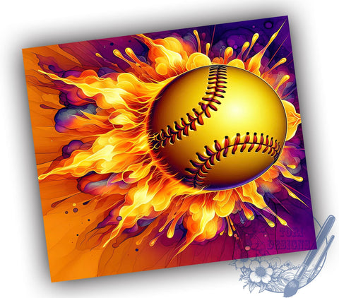 Softball Life 20oz Skinny Tumbler, Baseball Lover Tumbler Png, Straight & Tapered Tumbler Wrap, Instant Digital Download Sublimation ToriDesigns 