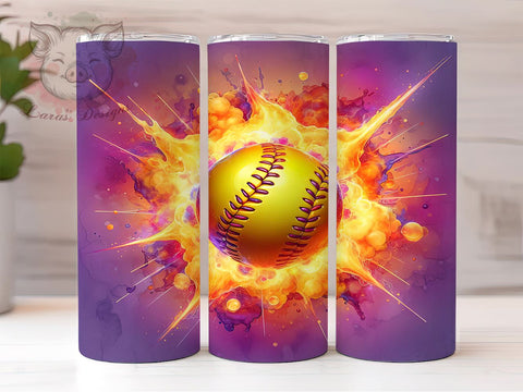 Softball Life 20oz Tumbler Png, Straight & Tapered Tumbler Png, Baseball Lover Tumbler Png, Digital Download PNG Sublimation Lara' s Designs 