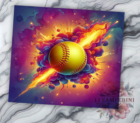 Softball Life 20oz Tumbler Wrap PNG, Baseball Lover Tumbler Png, Straight & Tapered Tumbler Wrap, Instant Digital Download Sublimation Li Zamperini 