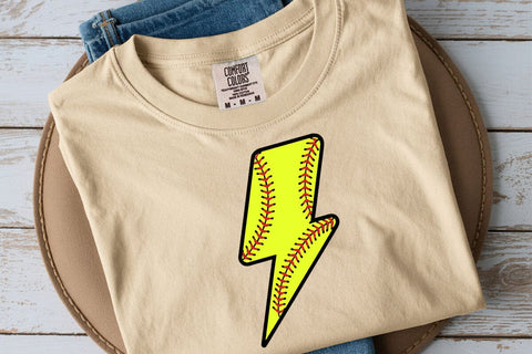 Softball Lightning Bolt Svg, Softball Shirt Print, Thunder Svg, Game Day Vibes, Cheer Mom SVG DesignDestine 