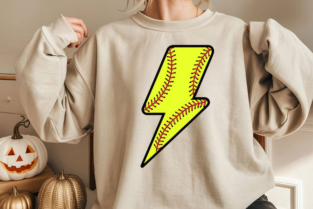 Softball Lightning Bolt Svg, Softball Shirt Print, Thunder Svg, Game Day Vibes, Cheer Mom SVG DesignDestine 