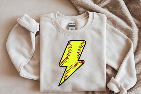 Softball Lightning Bolt Svg, Softball Shirt Print, Thunder Svg, Game Day Vibes, Cheer Mom SVG DesignDestine 