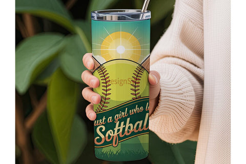 Softball Lover Tumbler Wrap Sublimation DesignSVG 