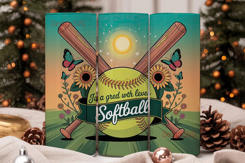 Softball Lover Tumbler Wrap Sublimation DesignSVG 