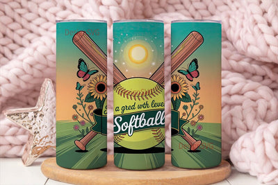 Softball Lover Tumbler Wrap Sublimation DesignSVG 