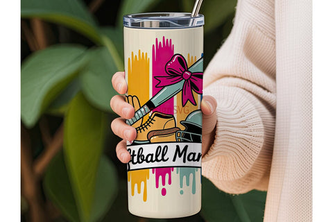 Softball Mama 20oz Tumbler Wrap Sublimation DesignSVG 
