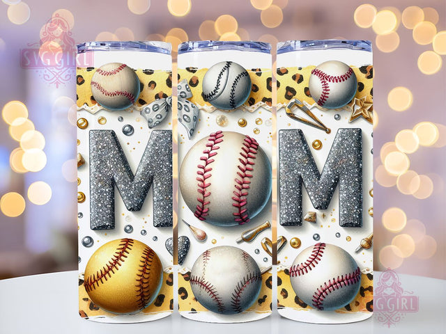 Softball Mom 20oz Tumbler Wrap Sublimation Design, Straight Tapered Tumbler Wrap, Baseball Leopard Tumbler Png, Instant Digital Download Sublimation SvggirlplusArt 