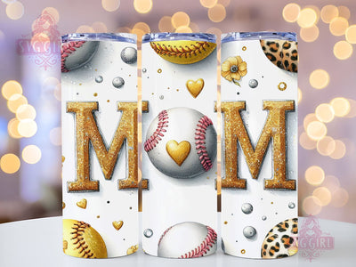Softball Mom 20oz Tumbler Wrap Sublimation Design, Straight Tapered Tumbler Wrap, Baseball Leopard Tumbler Png, Instant Digital Download Sublimation SvggirlplusArt 
