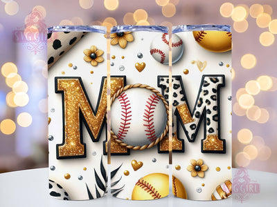 Softball Mom 20oz Tumbler Wrap Sublimation Design, Straight Tapered Tumbler Wrap, Baseball Leopard Tumbler Png, Instant Digital Download Sublimation SvggirlplusArt 