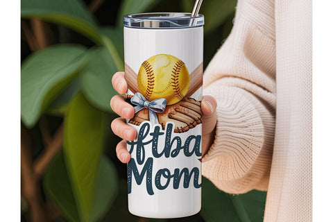 Softball Mom 20oz Tumbler Wrap Sublimation DesignSVG 