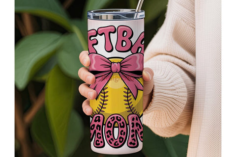 Softball Mom 20oz Tumbler Wrap Sublimation DesignSVG 