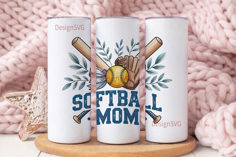 Softball Mom 20oz Tumbler Wrap Sublimation DesignSVG 