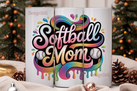 Softball Mom 20oz Tumbler Wrap Sublimation DesignSVG 