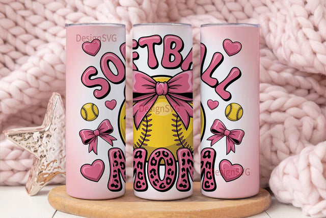 Softball Mom 20oz Tumbler Wrap Sublimation DesignSVG 