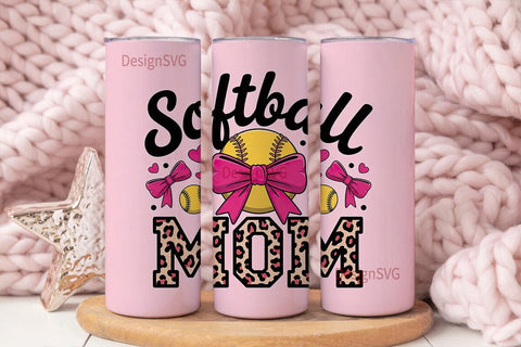 Softball Mom 20oz Tumbler Wrap Sublimation DesignSVG 