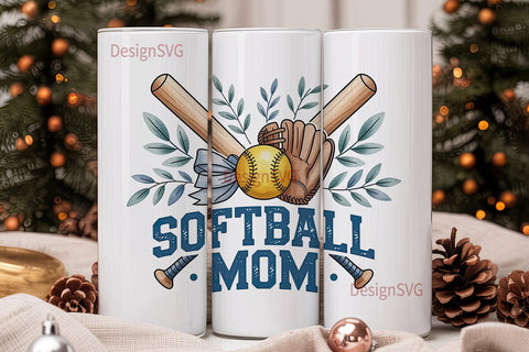 Softball Mom 20oz Tumbler Wrap Sublimation DesignSVG 