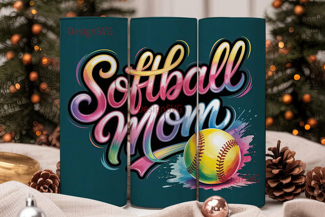 Softball Mom 20oz Tumbler Wrap Sublimation DesignSVG 