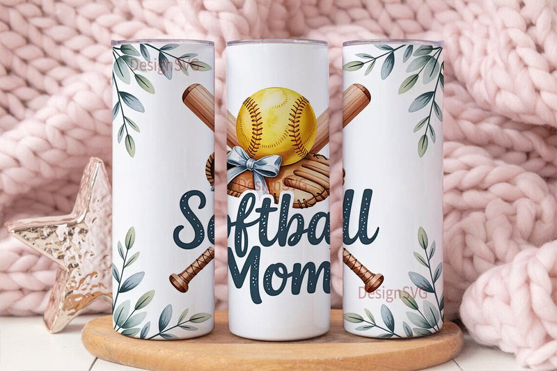 Softball Mom 20oz Tumbler Wrap Sublimation DesignSVG 