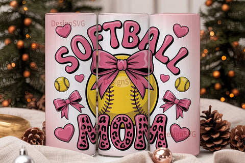 Softball Mom 20oz Tumbler Wrap Sublimation DesignSVG 
