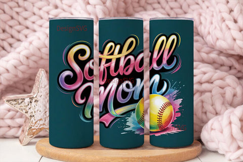 Softball Mom 20oz Tumbler Wrap Sublimation DesignSVG 