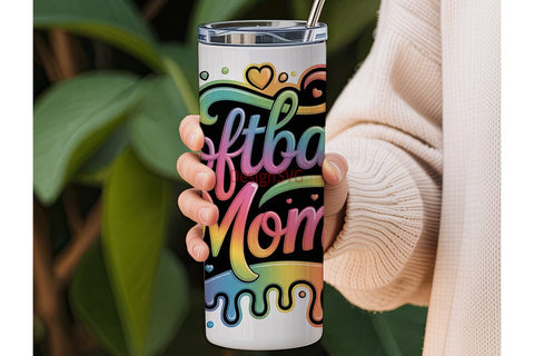 Softball Mom 20oz Tumbler Wrap Sublimation DesignSVG 