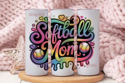 Softball Mom 20oz Tumbler Wrap Sublimation DesignSVG 