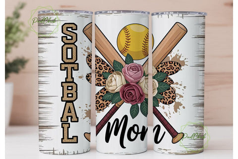 Softball Mom 20oz Tumbler Wrap Sublimation PixelChick 
